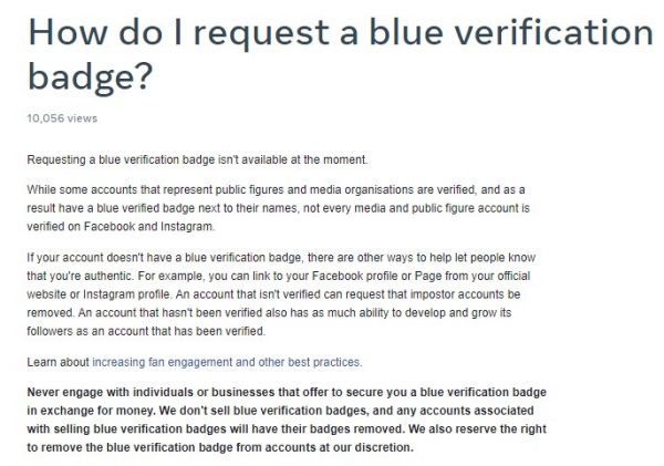 How do I request a blue verification badge